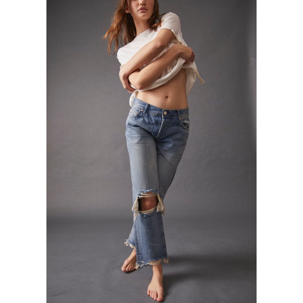 NWOT Free People Maggie Mid Rise Jeans in Aged to Perfection - Size 32 - Picture 8 of 9